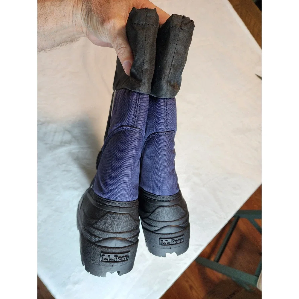 LL Bean Kids Winter Snow Boots‎ Black Purple Insulated Waterproof Size 6